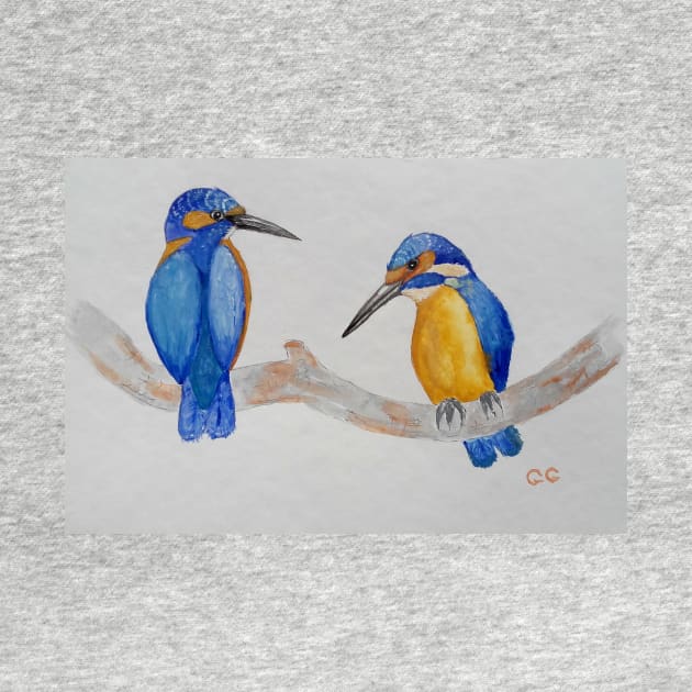 Blue Kingfishers - birds - bird art by GarryGreenwood